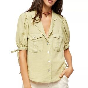 Free People Linen Safari Babe Top size S